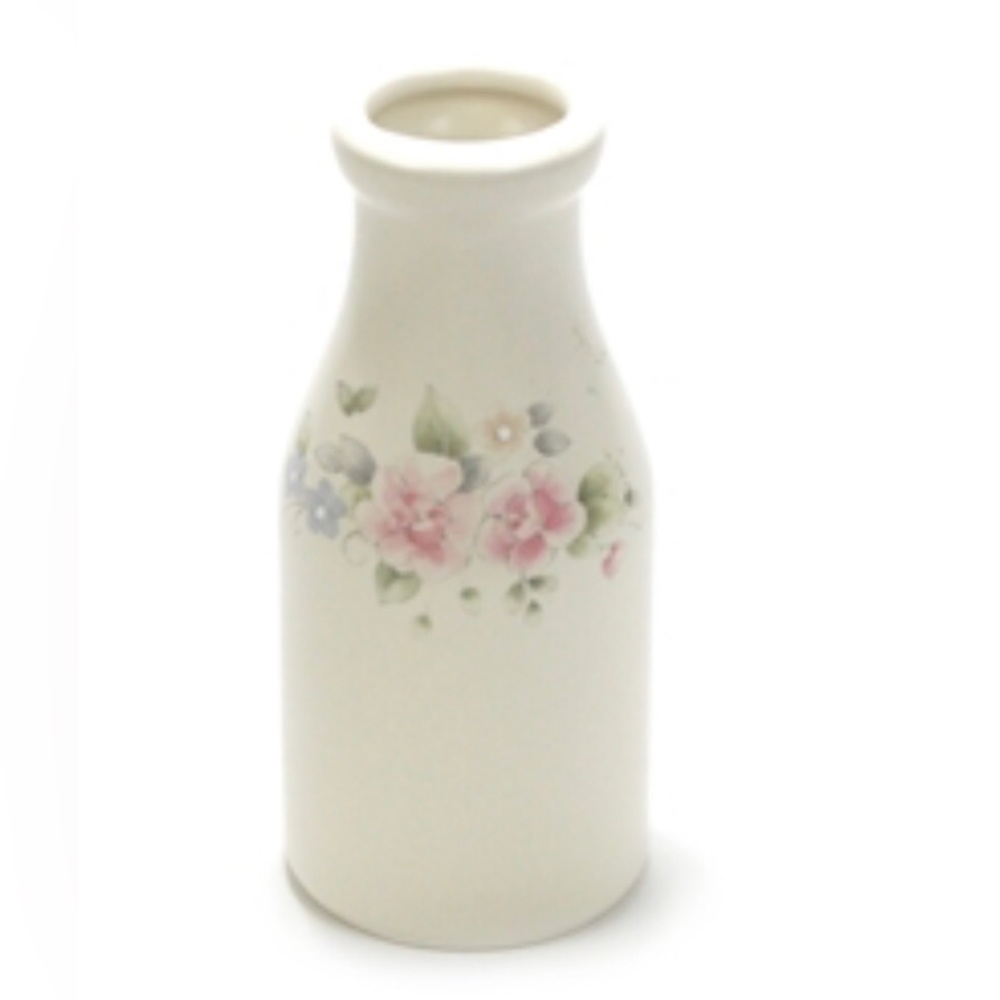 Vintage Pfaltzgraff Tea Rose Stoneware Milk Bottle Vase 8"